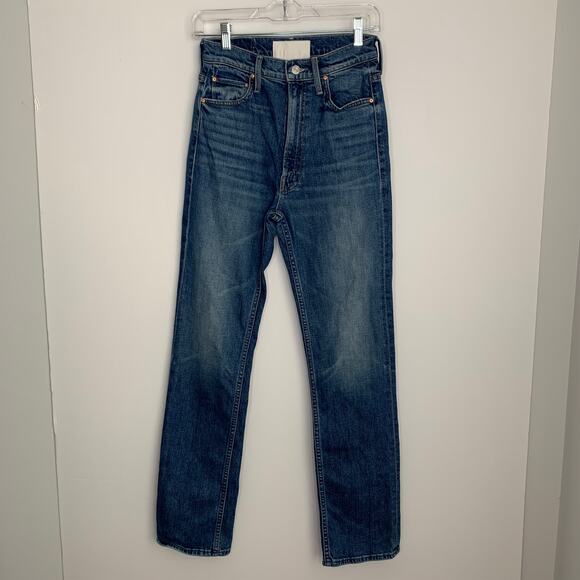 Mother High Waisted Rider Skimp Straight Leg Jeans In Cowboys Don’t Cry Size 26 - Picture 9 of 16